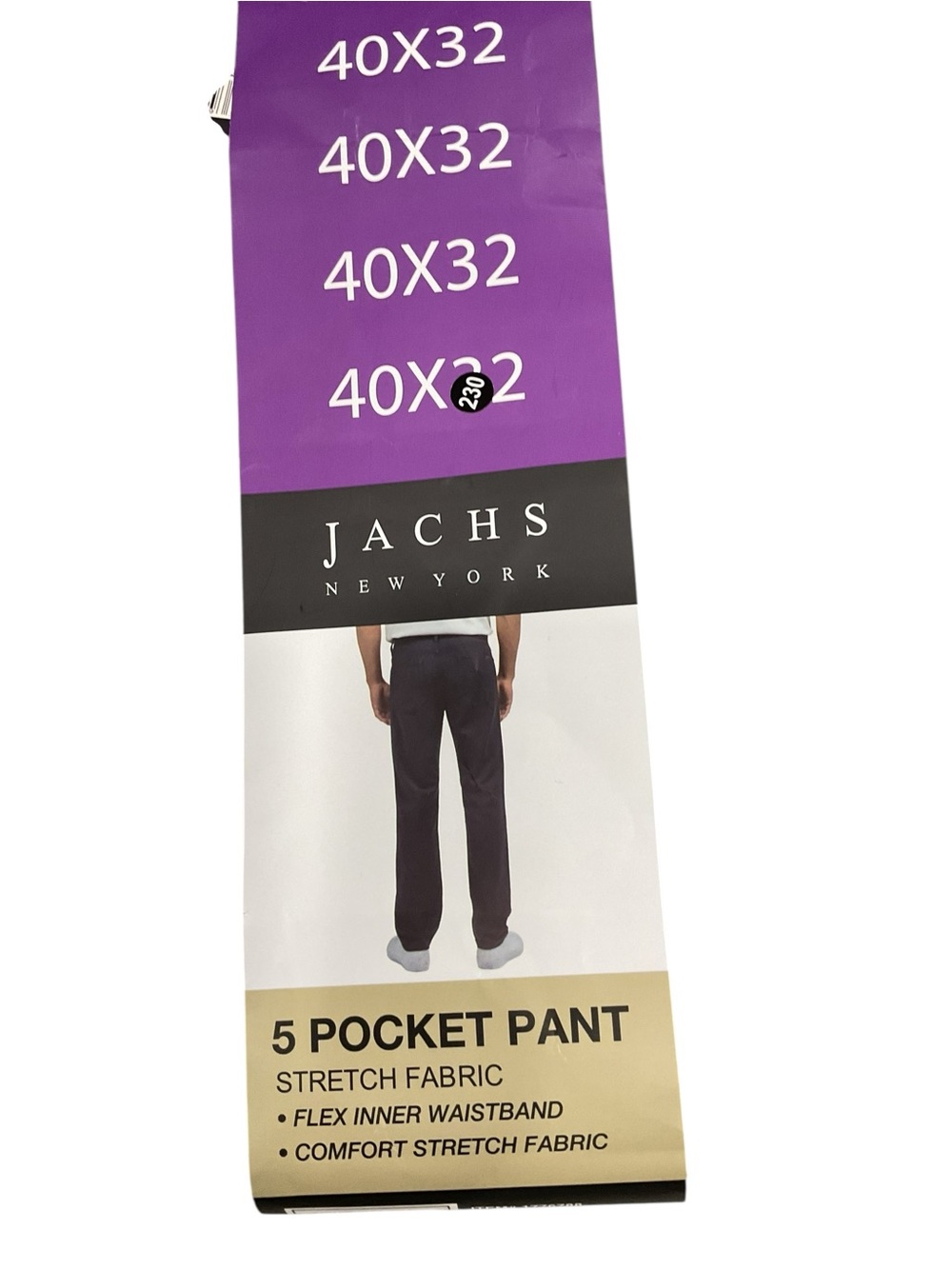 Jachs New York Men’s 5-Pocket Stretch Pants - Khaki (40x32) - Picture 3 of 3